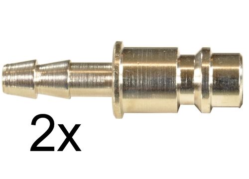 2 Stück 1/4" Schnellkupplung - Gegenstück: Männchen und Tülle für 6mm Schlauch, 113C15S, 01983