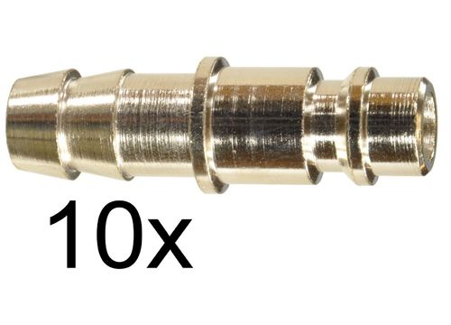 10 Stück: 1/4" Schnellkupplung - Gegenstück: Männchen und Tülle für 10mm Schlauch, 113C38S, 01998